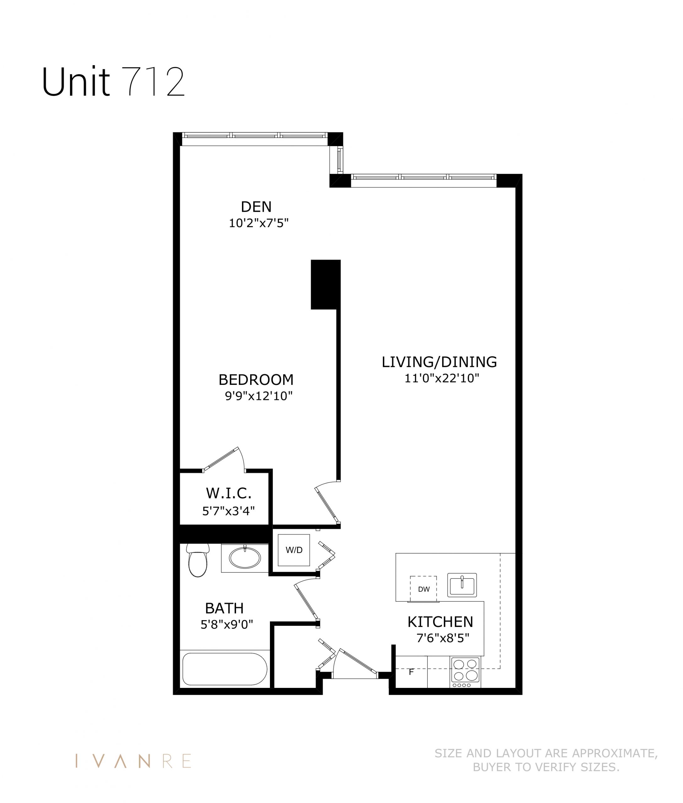 Floorplan - 712 - 117 Gerrard St E